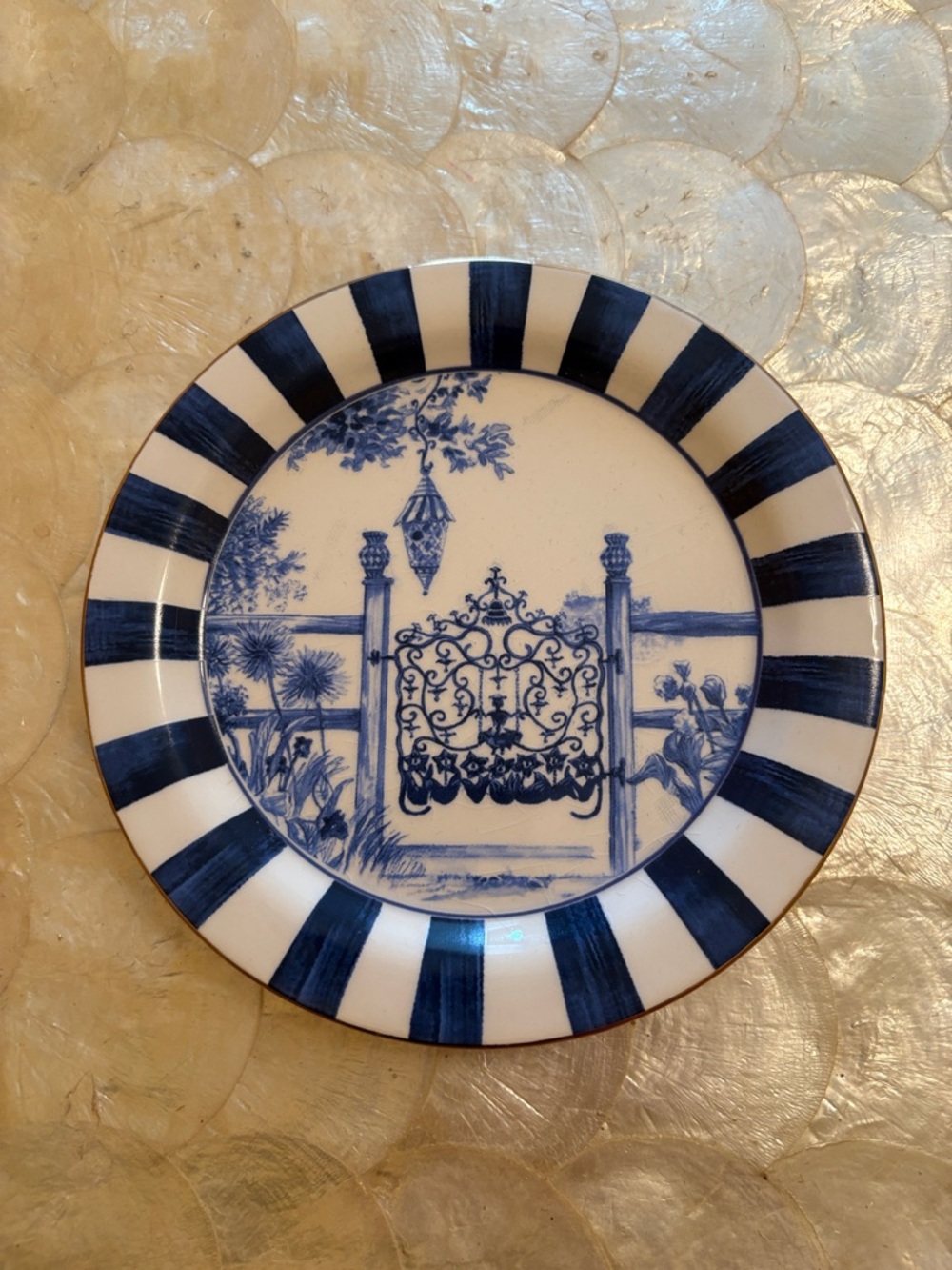 Mackenzie child’s blue toile small plate